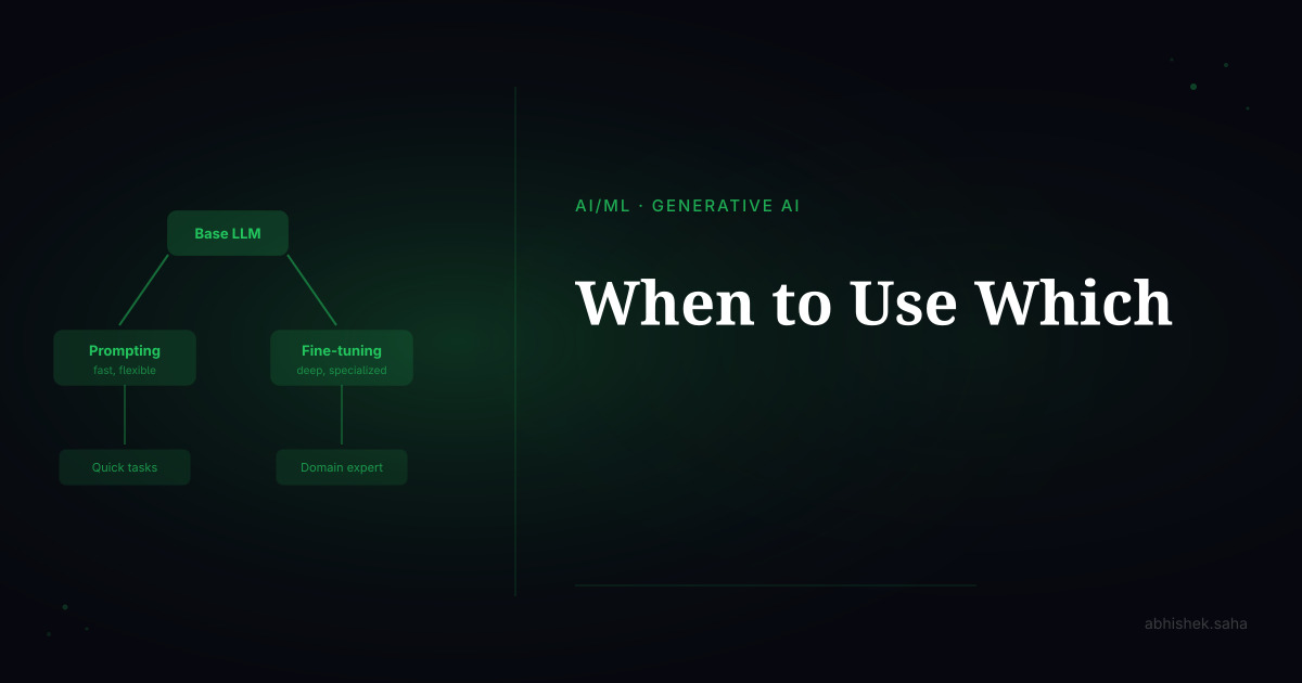 Fine-tuning vs. Prompting — When to Use Which